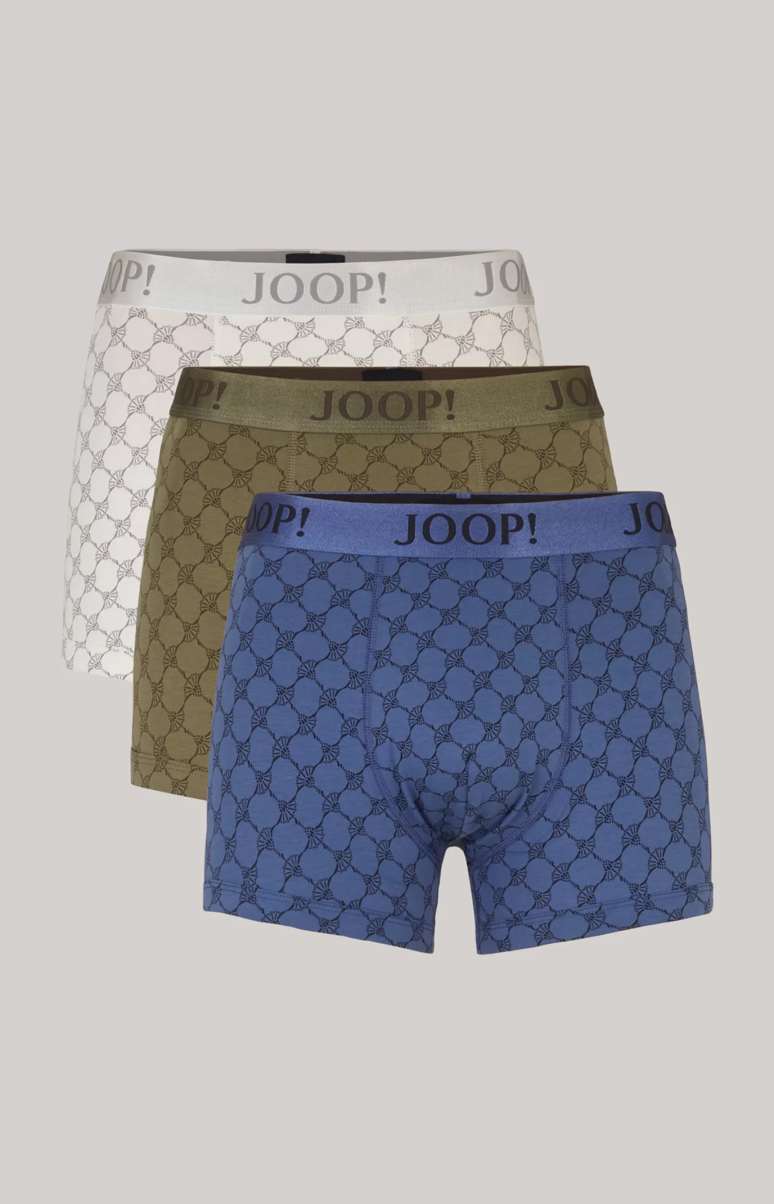 JOOP 3-er Pack Boxer in Oliv/Weiß/Blau gemustert^ Unterwäsche&Loungewear